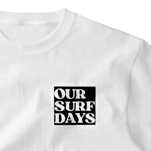 OUR SURF DAYS 黒 ワンポイントTシャツ