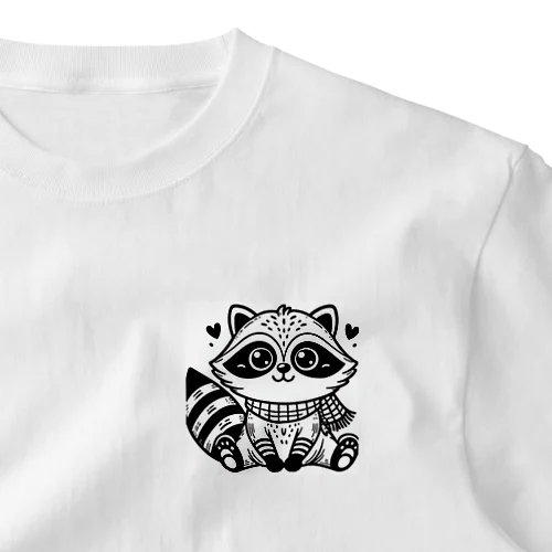 可愛いアライグマのグッズ ワンポイントTシャツ