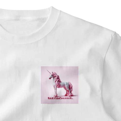 ユニコーン🦄　ピンク ワンポイントTシャツ