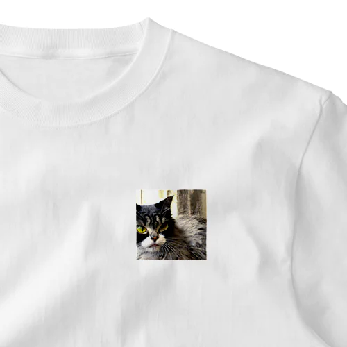 疲れた身体をいやすねこちゃん ワンポイントTシャツ