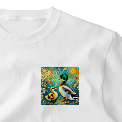 カルガモファミリー🦆🩷 One Point T-Shirt