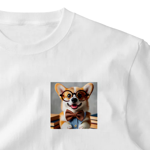 物知りシリーズ　コーギー犬 ワンポイントTシャツ