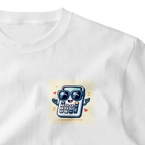 サングラスをかけたハッピーな計算機 One Point T-Shirt