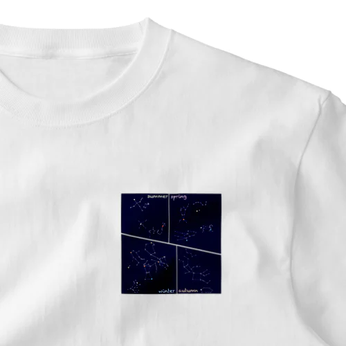 夜空を見上げて 星座 ワンポイントTシャツ