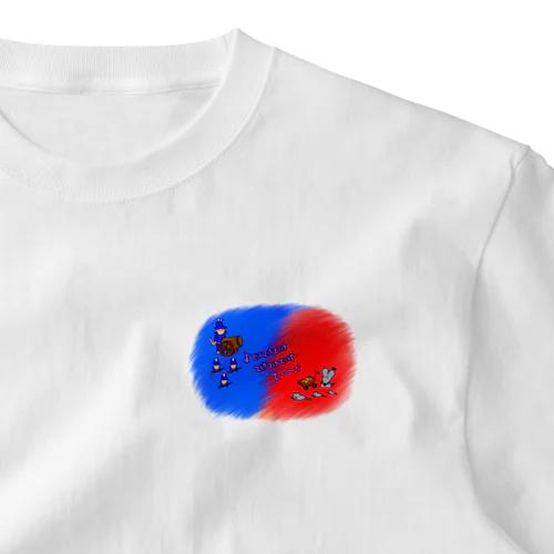 兵隊猫VSねずみ　ACT1Fight　背景色付き One Point T-Shirt