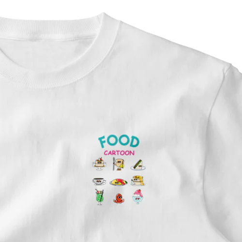 FOOD cartoon ワンポイントTシャツ