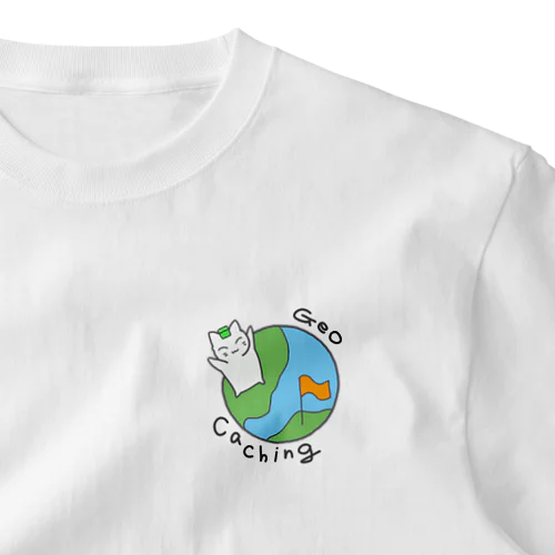 コンテナ猫　ジオキャッシング ワンポイントTシャツ