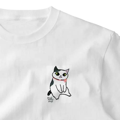 白黒ぶちちゃん ワンポイントTシャツ