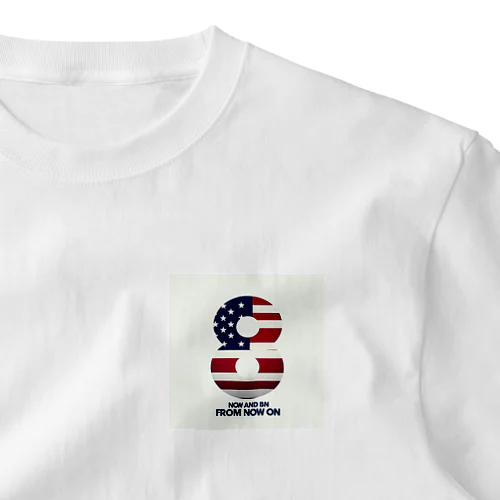 アメリカ国旗🇺🇸 数字のエイト ワンポイントTシャツ