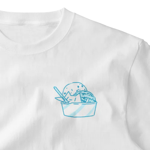 きゃべねこ-かっぷあいす（しましま） ワンポイントTシャツ