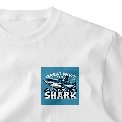 サメ🦈　　ホホジロザメ ワンポイントTシャツ