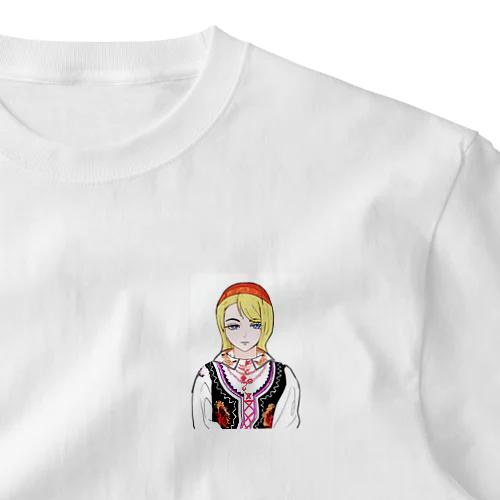 民族衣装の女（Polish woman in national costume） ワンポイントTシャツ