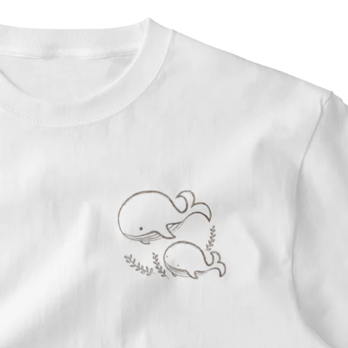 クジラの親子 One Point T-Shirt