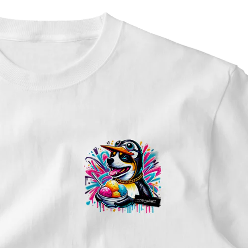 グラフティ イヌ✖️ペンギン ワンポイントTシャツ