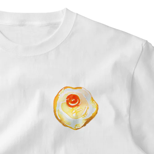 目玉焼き　水彩 ワンポイントTシャツ