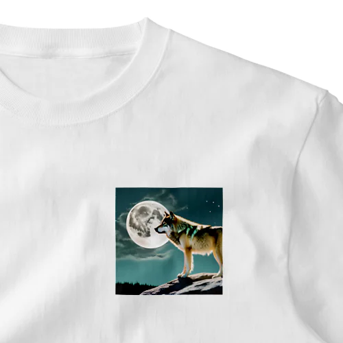 月夜の一匹狼 ワンポイントTシャツ