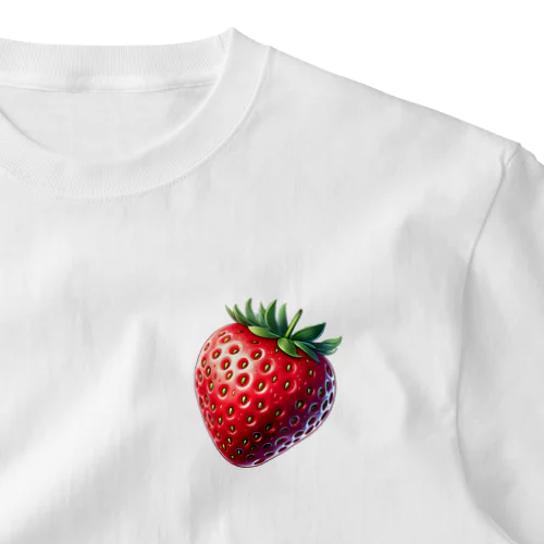 イチゴ柄 ワンポイントTシャツ