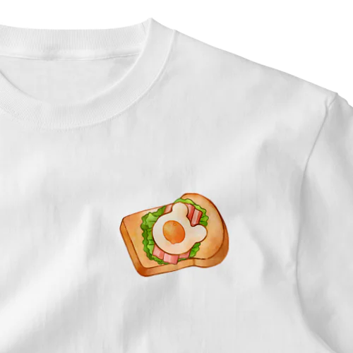 くまさんトースト 目玉焼き ワンポイントTシャツ