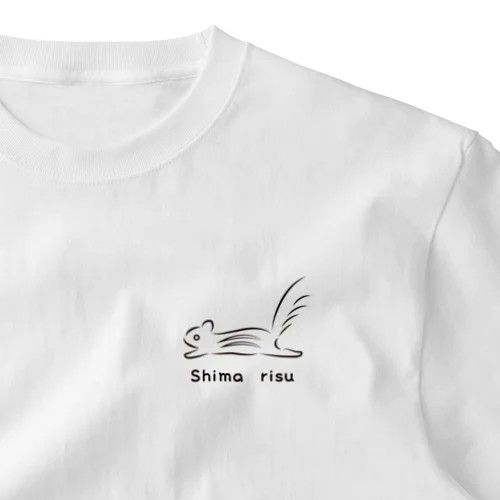 Shimarisu_モノクロ ワンポイントTシャツ