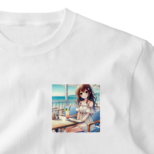 浜辺のカフェで ワンポイントTシャツ