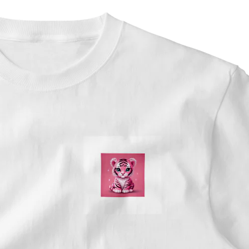 ピンクの子虎 ワンポイントTシャツ