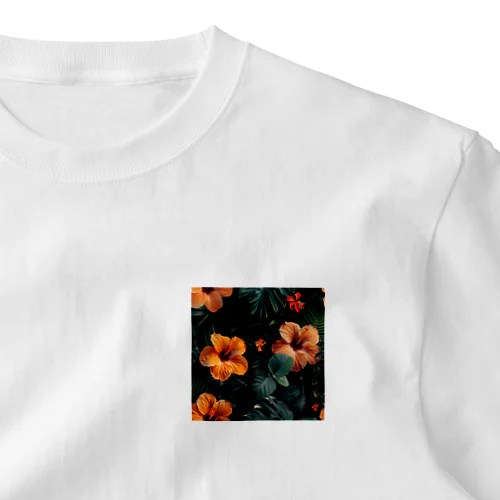 オレンジ色のハイビスカスの花 One Point T-Shirt