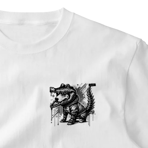 グラフティ 犬✖️ワニ ワンポイントTシャツ