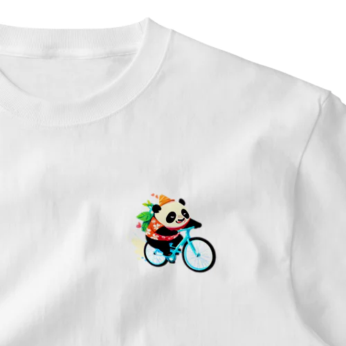 自転車アロハパンダ② ワンポイントTシャツ