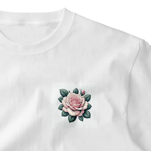 一本の強い薔薇 One Point T-Shirt