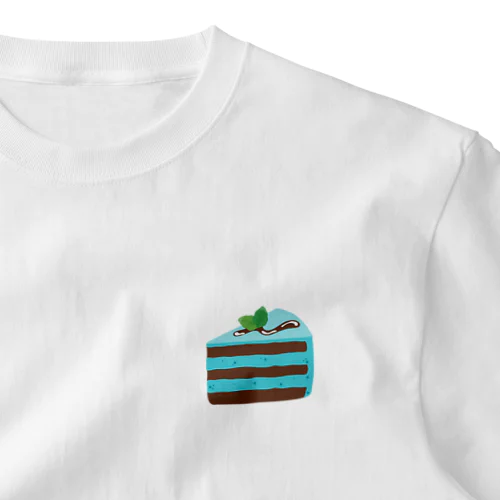 チョコミントのケーキ ワンポイントTシャツ