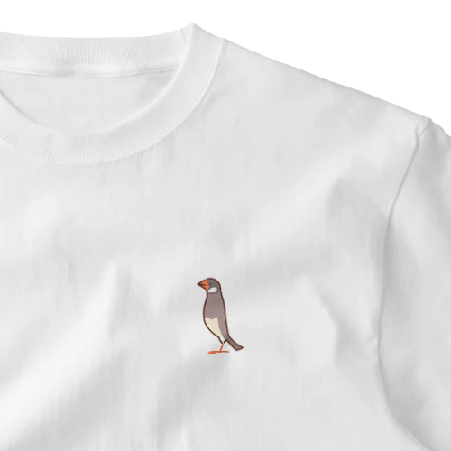 のぞき文鳥(桜) ワンポイントTシャツ