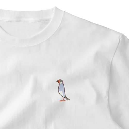 のぞき文鳥(シルバー) ワンポイントTシャツ