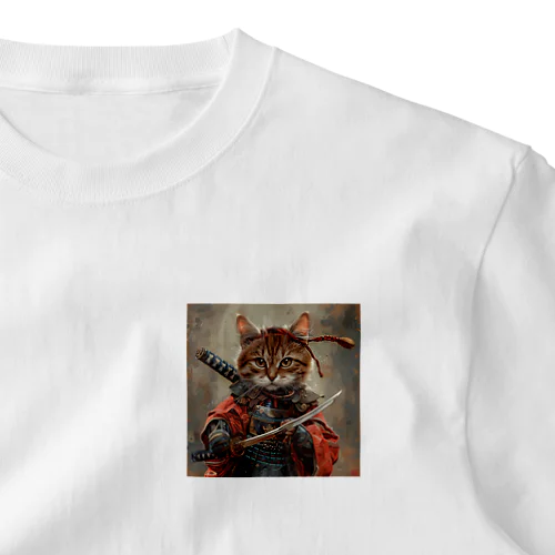 猫サムライ・ミケ　Tomoe bb 2712 One Point T-Shirt