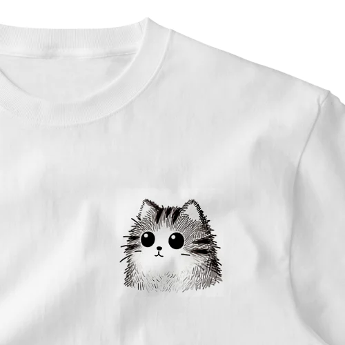 ねこ ワンポイントTシャツ