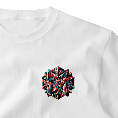 幾何学模様 ワンポイントTシャツ