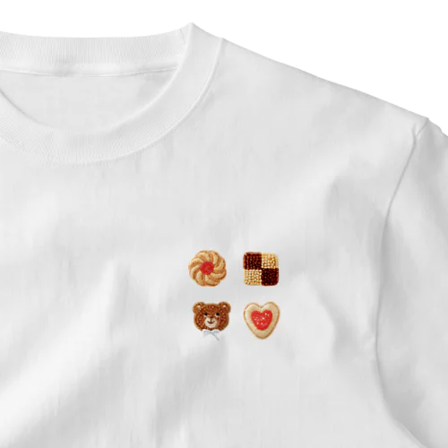 ビーズ刺繍のくまちゃんとクッキー One Point T-Shirt