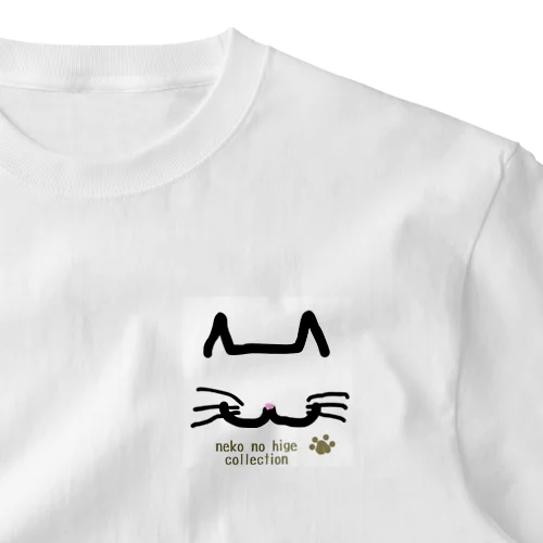 ねこのひげあつめ。どあっぷーず　しろ ワンポイントTシャツ