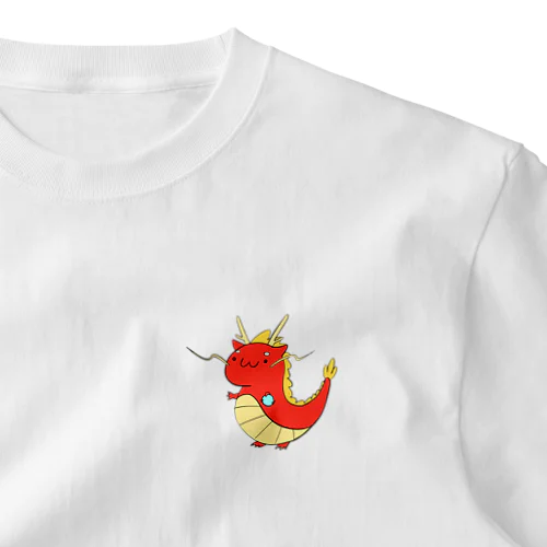 ほんわかドラゴン　あか ワンポイントTシャツ