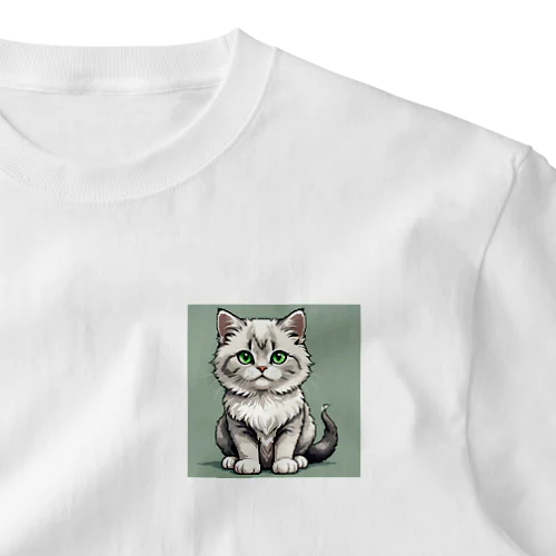 ドット絵　にゃんこちゃん ワンポイントTシャツ