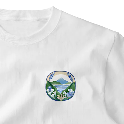 富士の四季　湖 ワンポイントTシャツ