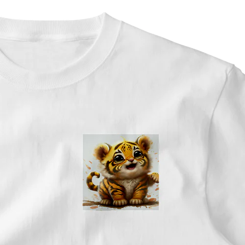 金色の虎 ワンポイントTシャツ