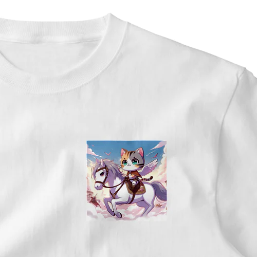 白馬に乗ったにゃんこ様 ワンポイントTシャツ