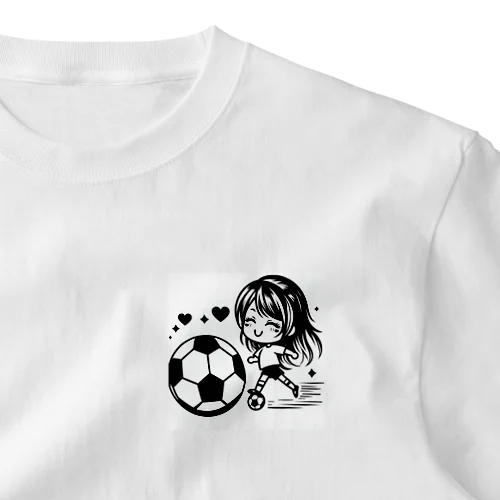 女の子サッカー ワンポイントTシャツ