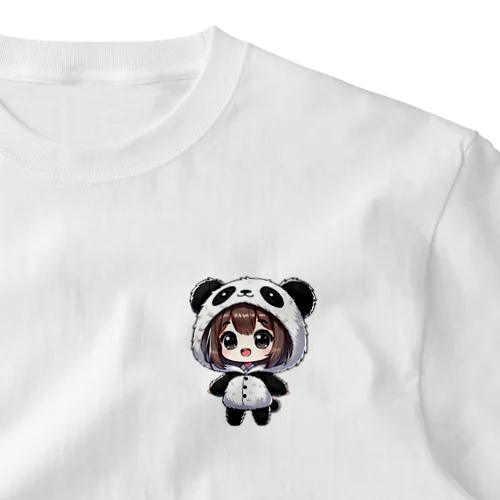 パンダ着ぐるみのキュートなちびキャラグッズ ワンポイントTシャツ