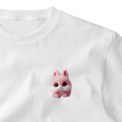 恋する女子必見！ピンクのふわふわうわぎ One Point T-Shirt
