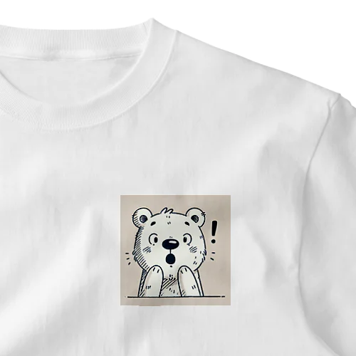 びっくりした表情がキュートなくまのフリーハンド描画 One Point T-Shirt