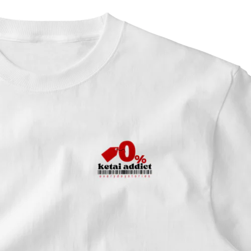 0% ketai addict タイポグラフィ グラフィックデザイン One Point T-Shirt