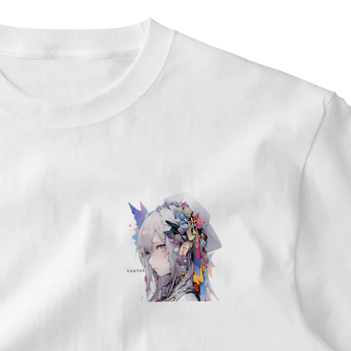 幻想の花飾り ワンポイントTシャツ