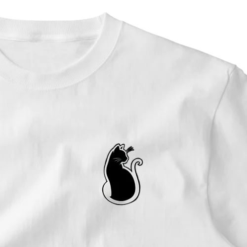 黒猫シルエットⅠ One Point T-Shirt