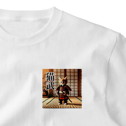 武士Cat ワンポイントTシャツ